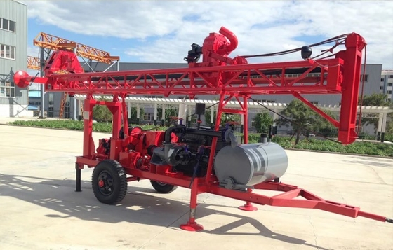 200 m de profundidade de poço de água de perfuração Rig trailer montado motor a diesel