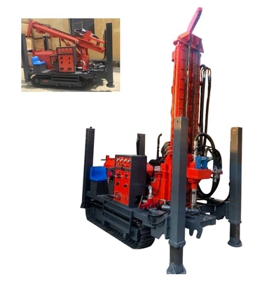 Forro Furo de água Poço de perfuração Rig Rodas de rastreamento Tipo Motor diesel Rotativo hidráulico
