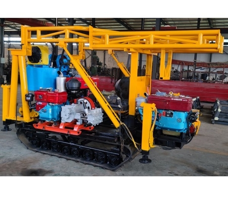 poço de água portátil do hard rock de 250m que fura Rig Machine Crawler Mounted