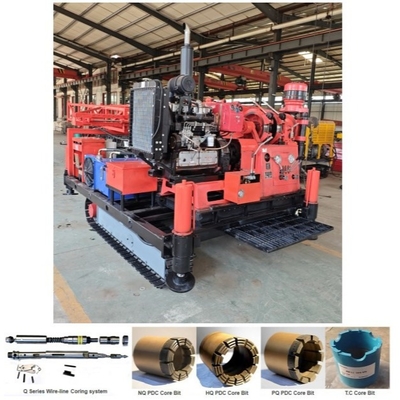 Plataforma de perfuração de exploração 22kw montada em esteira/reboque/chassi deslizante