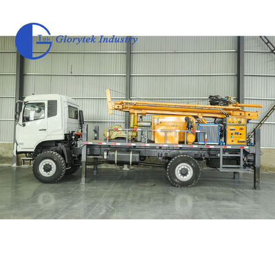 Máquina de perfuração de poços para caminhões Dongfeng 4X4 hidráulica completa, 500 m de profundidade, 105-350 mm de tamanho do buraco